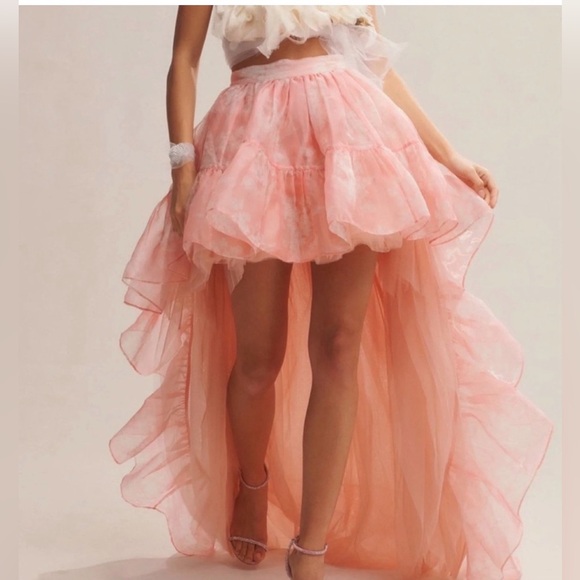 LoveShackFancy Dresses & Skirts - LoveShackFancy Blush Pink Ruffled skirt- size 12